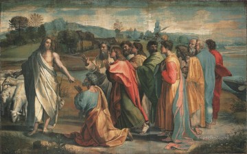 La entrega de llaves del maestro renacentista Rafael Pinturas al óleo